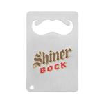 HST21811F Mustache Credit Card Brushed Finish Bottle Opener With Custom Imprint